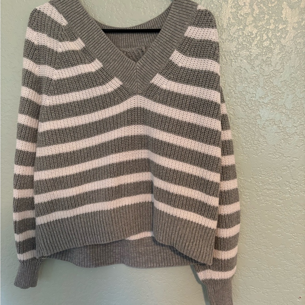 Grey and White sweater